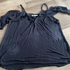 Black strappy off the shoulder top